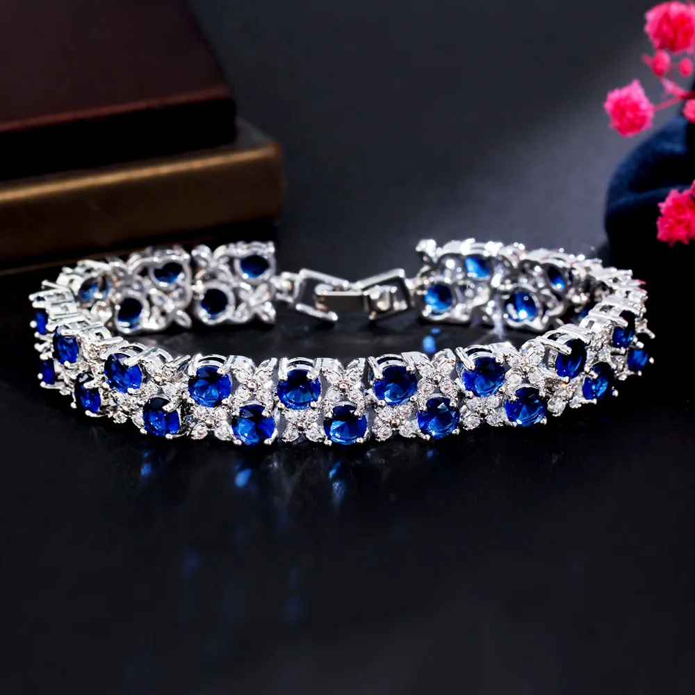 ThreeGraces Luxury Shiny Yellow Cubic Zirconia Leaf Flower Shape Bridal Wedding Party Bracelet for Women Fashion Jewelry BR239