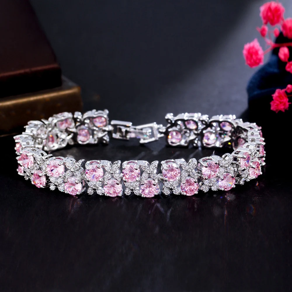 ThreeGraces Luxury Shiny Yellow Cubic Zirconia Leaf Flower Shape Bridal Wedding Party Bracelet for Women Fashion Jewelry BR239