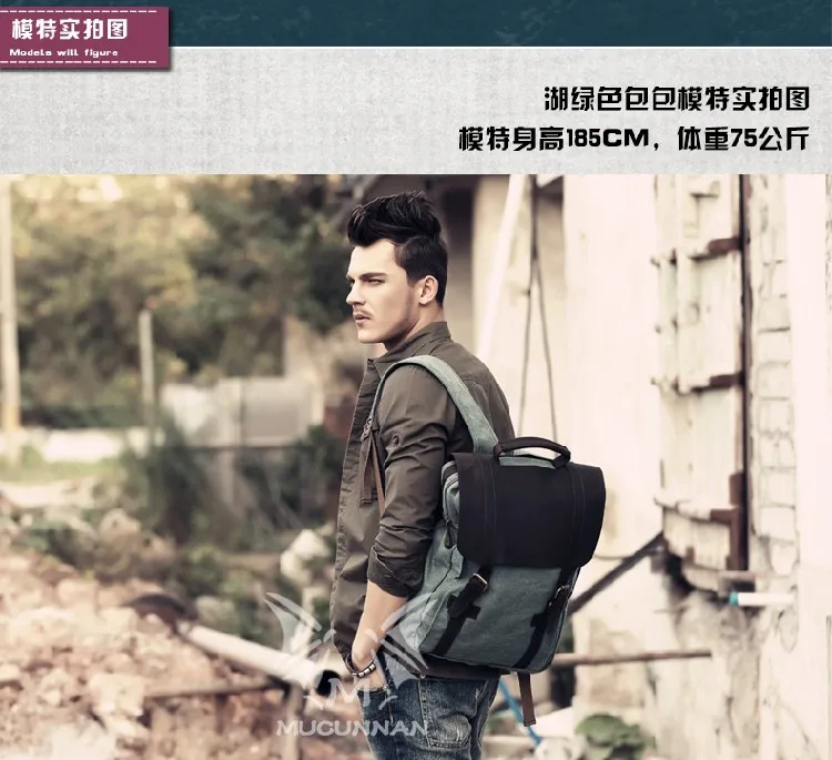 Fashion Male Backpack Leather Military Canvas Backpack Men Backpack Women School Backpack School Bag Bagpack Rucksack Mochila