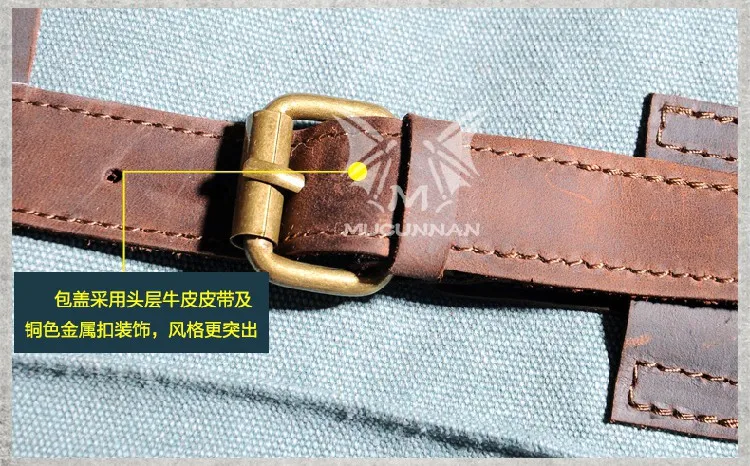 Fashion Male Backpack Leather Military Canvas Backpack Men Backpack Women School Backpack School Bag Bagpack Rucksack Mochila