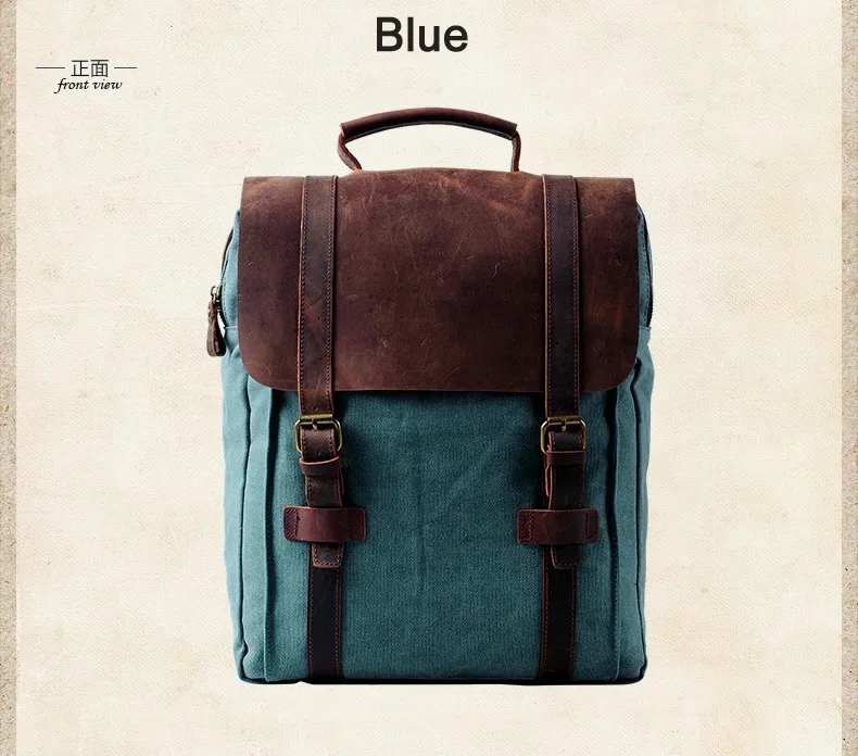 Fashion Male Backpack Leather Military Canvas Backpack Men Backpack Women School Backpack School Bag Bagpack Rucksack Mochila