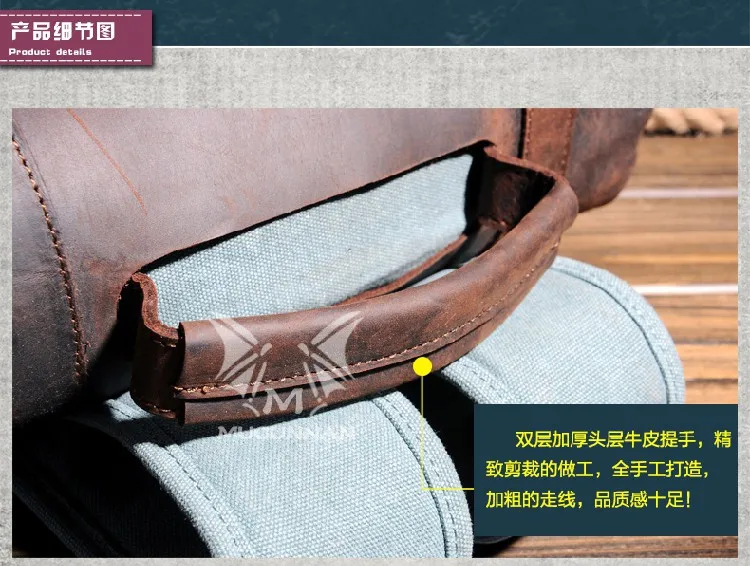 Fashion Male Backpack Leather Military Canvas Backpack Men Backpack Women School Backpack School Bag Bagpack Rucksack Mochila