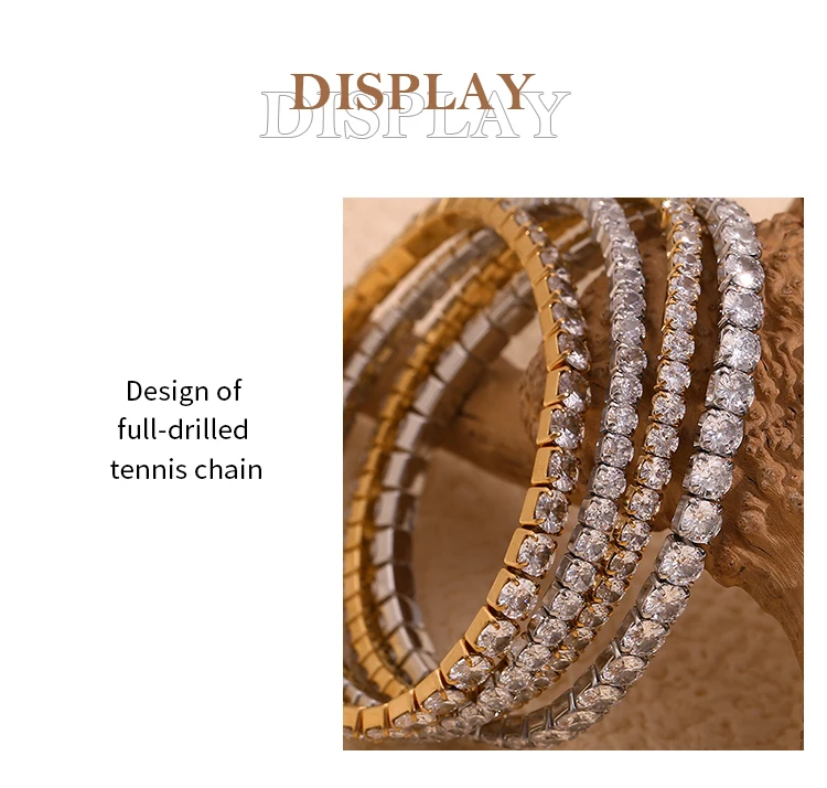 La.Muses Elastic Cubic Zirconia Stainless Steel Woman's Bracelet Fashion Luxurious Jewelry Party Accessories