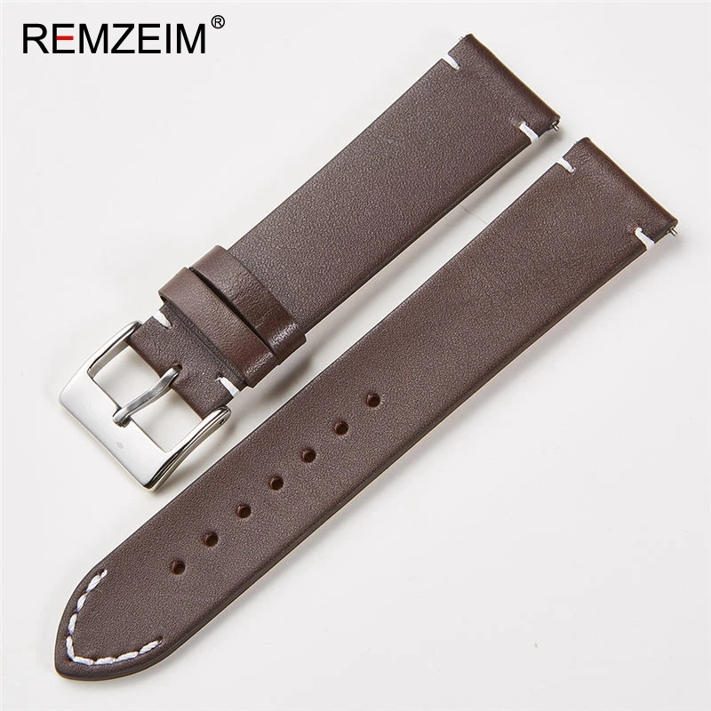 Calfskin Leather Watchband Quick Release Watch Band Wrist Strap 18mm 20mm 22mm 24mm Smart Watch Strap Watches Accessories