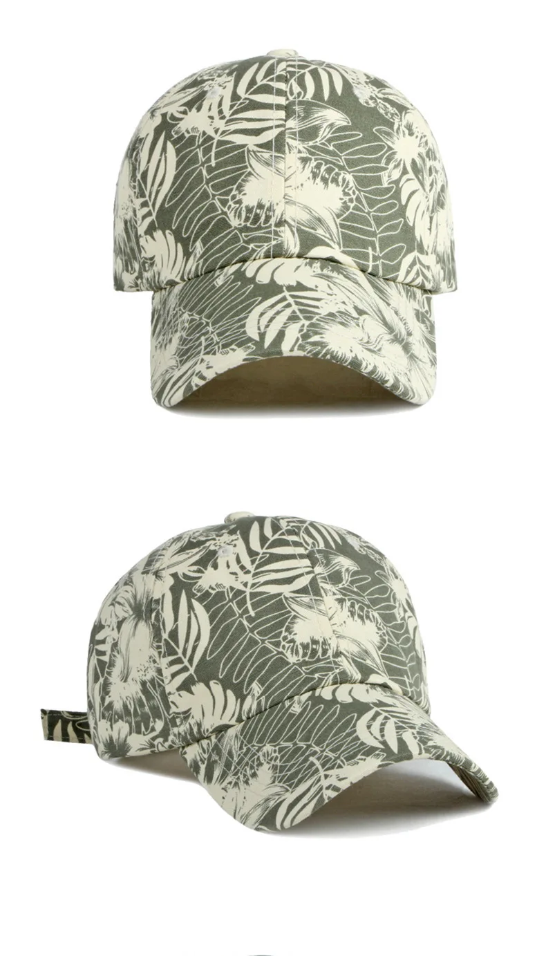 Boho Tropical Print Baseball Cap Women Outdoor Washed Denim Cap Female Fashion Visor Bohemian Jeans Men Sport Street Sun Hats