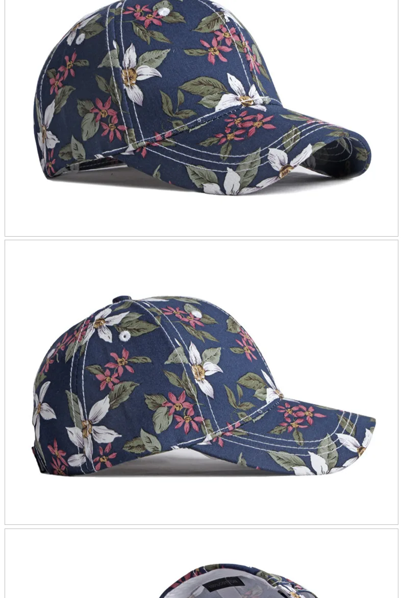 Boho Tropical Print Baseball Cap Women Outdoor Washed Denim Cap Female Fashion Visor Bohemian Jeans Men Sport Street Sun Hats