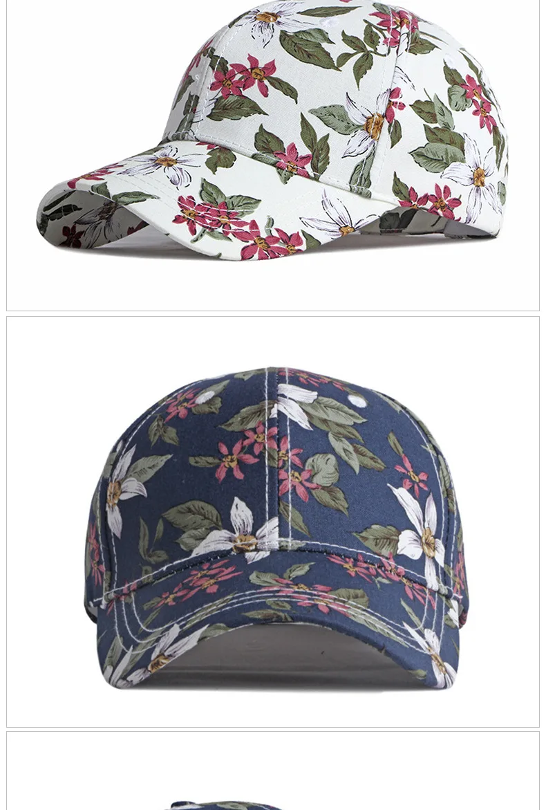 Boho Tropical Print Baseball Cap Women Outdoor Washed Denim Cap Female Fashion Visor Bohemian Jeans Men Sport Street Sun Hats