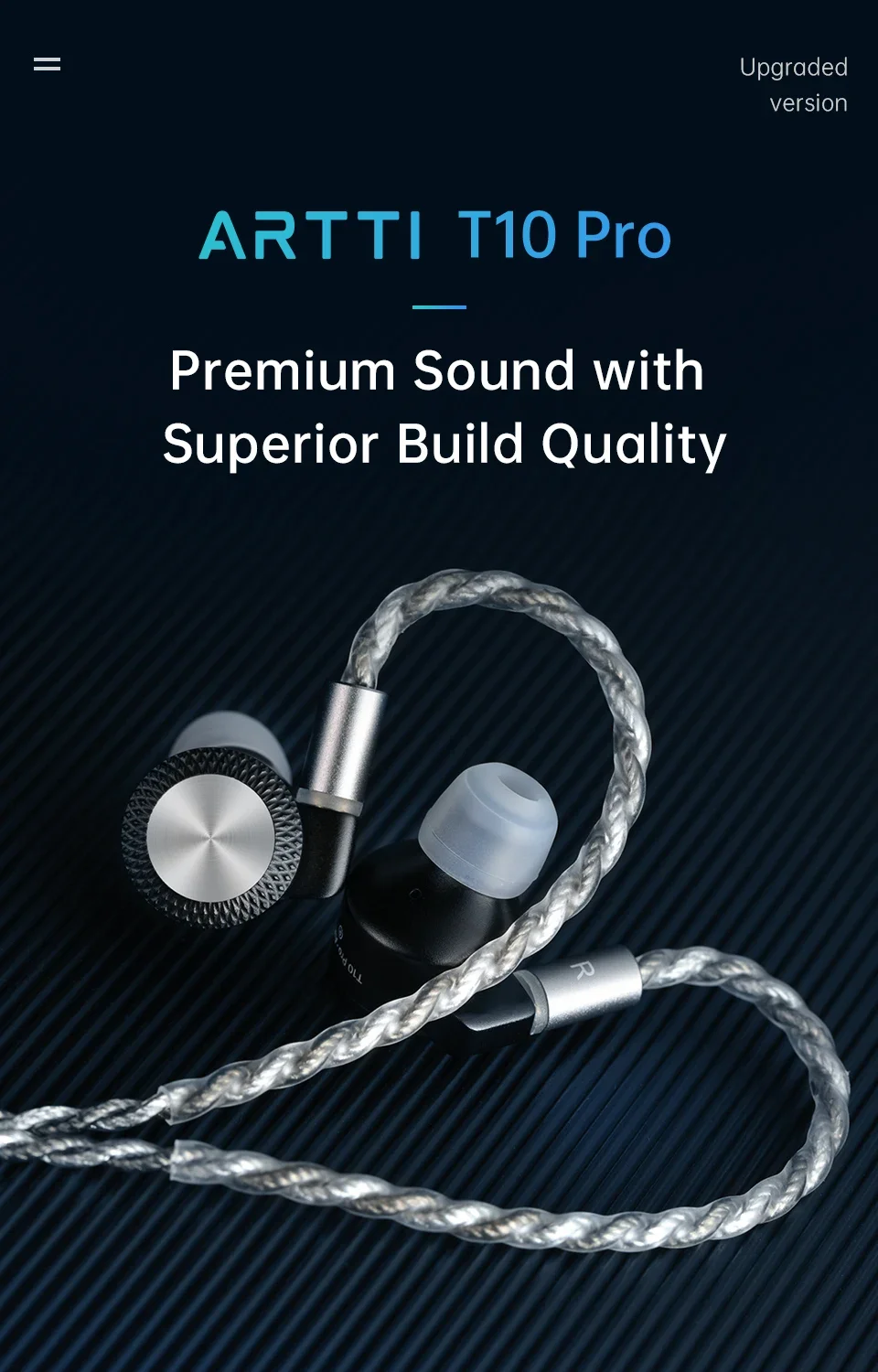 ARTTI T10 PRO HiFi Earphone Wired Monitors 14.2mm Planar Driver Bass In-Ear Earphone 0.78mm 2pin 3.5+4.4mm Plug
