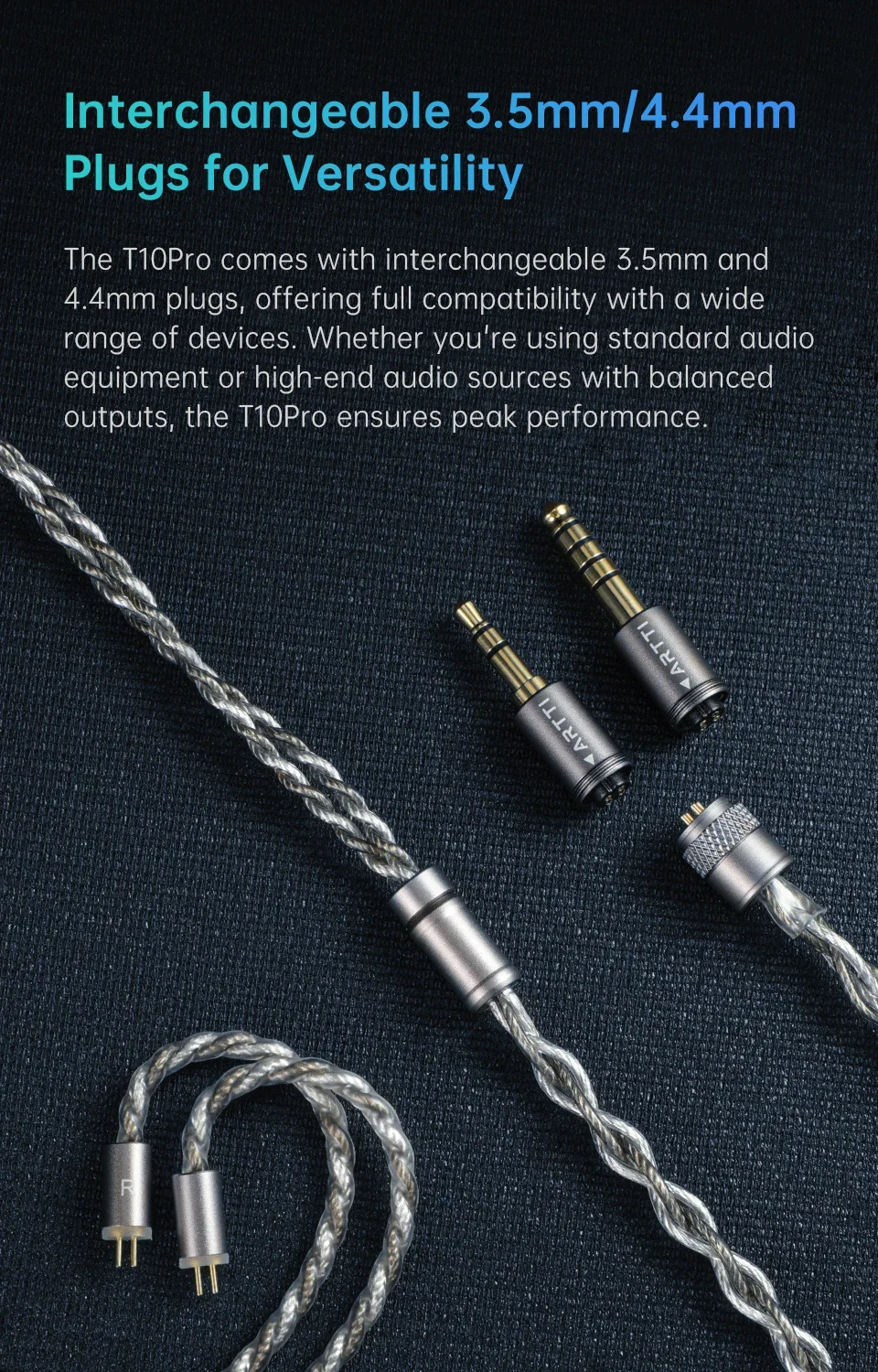 ARTTI T10 PRO HiFi Earphone Wired Monitors 14.2mm Planar Driver Bass In-Ear Earphone 0.78mm 2pin 3.5+4.4mm Plug