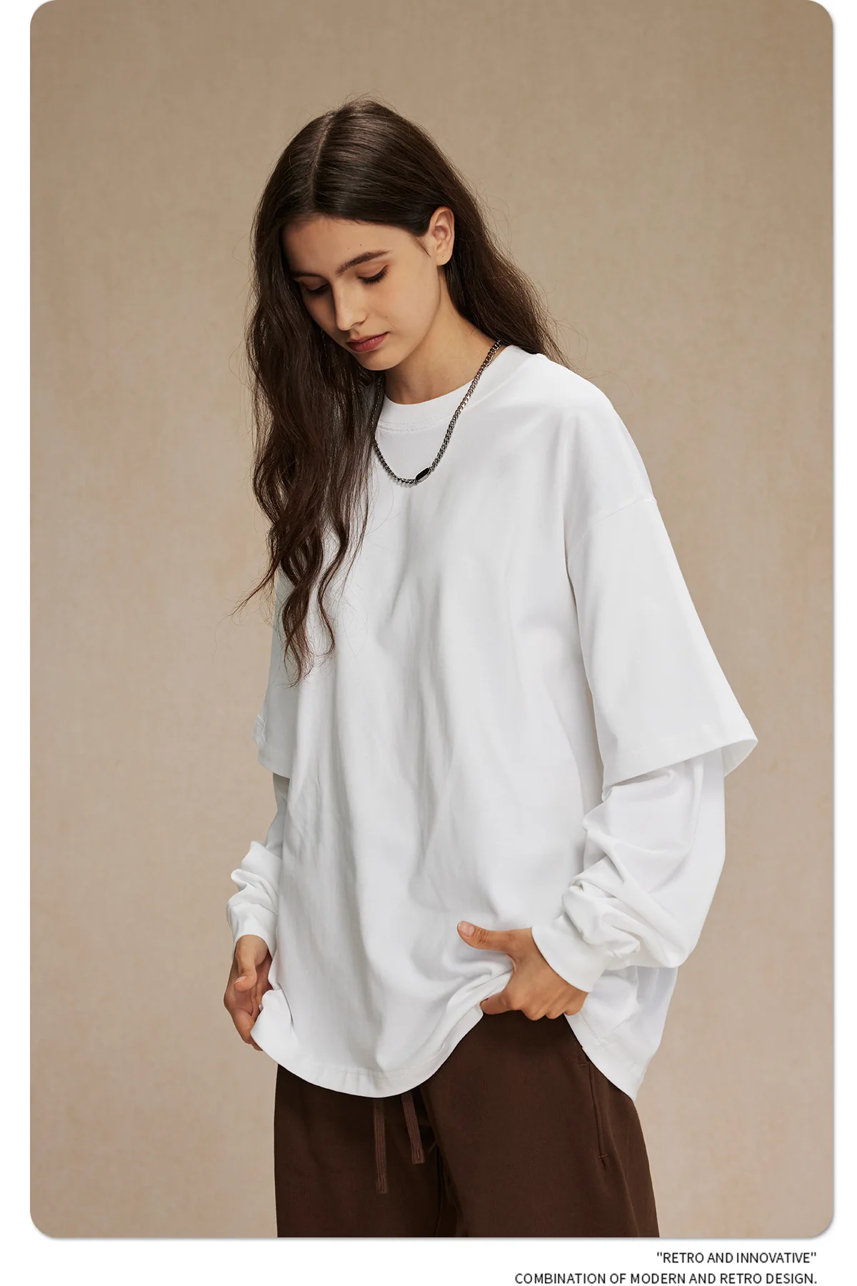 IEFB Men's Wear Spring New Trendy T-shirt Men's Wear Fake Two Piece Long Sleeve T-shirts Men Clothing Loose Casual Top 9C9353