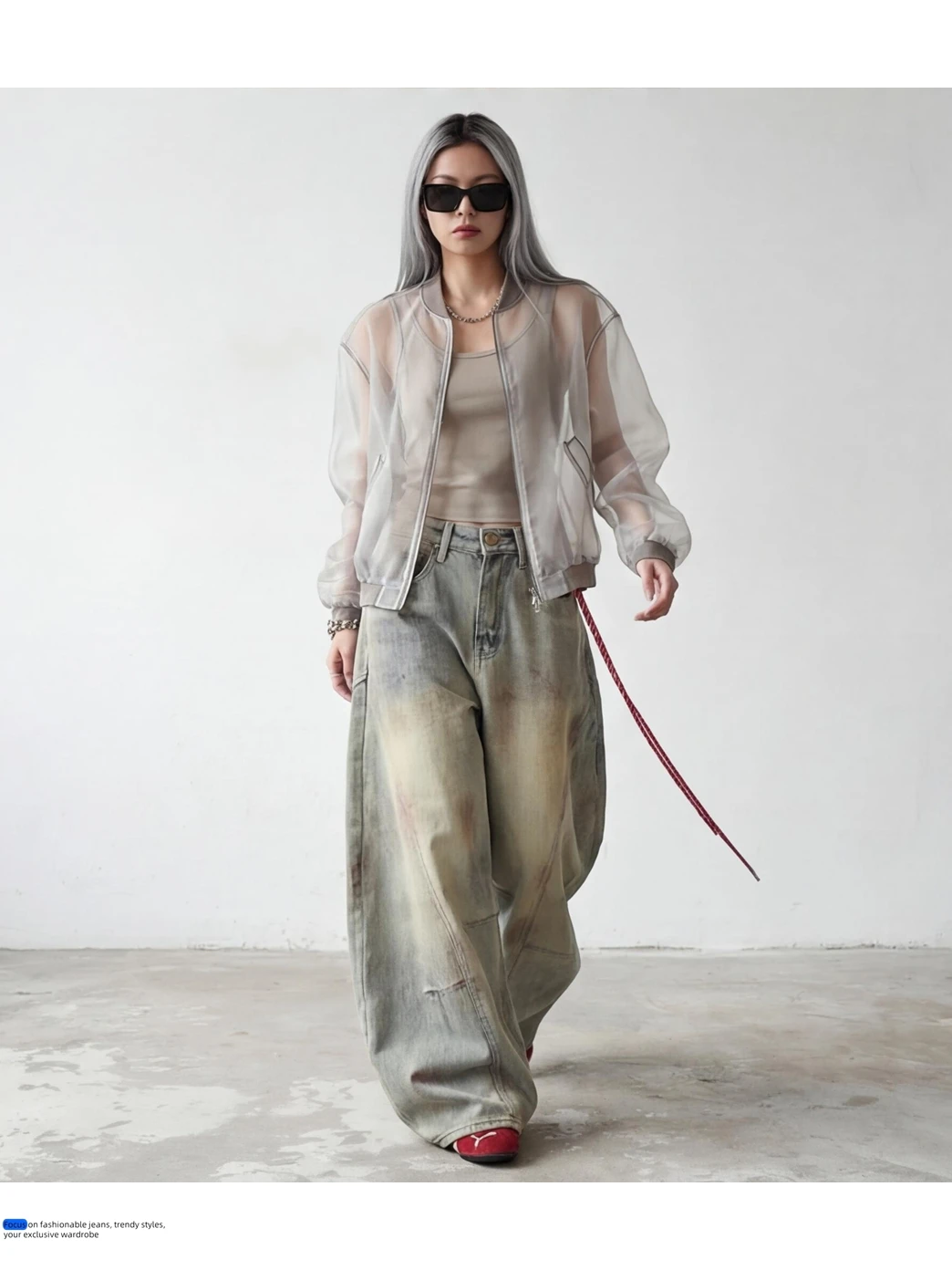 IEFB American Style Vintage Dirty Men's Jeans 2026 Spring New High Street Design Loose Wide Leg Floor Length Denim Pants 9X2185