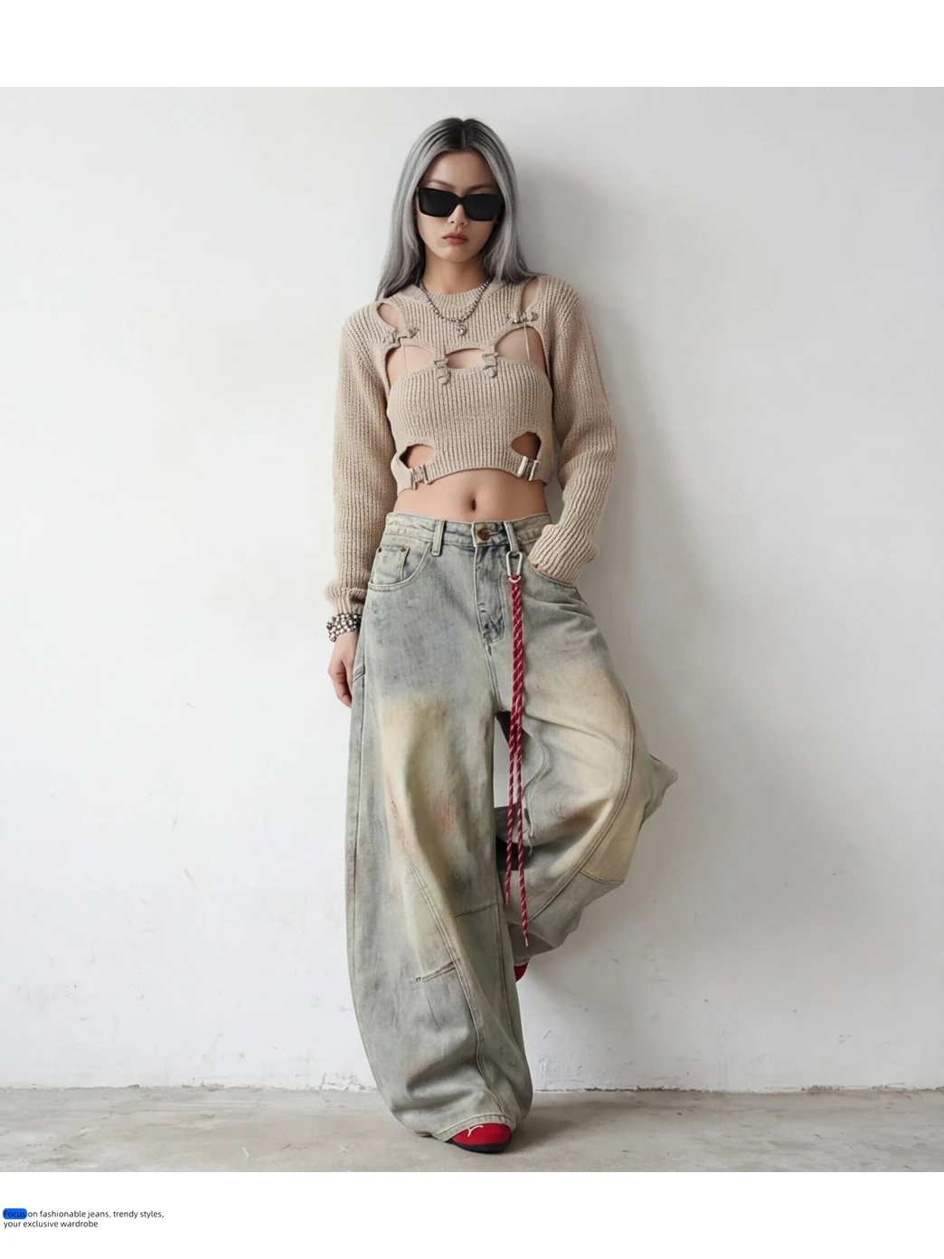 IEFB American Style Vintage Dirty Men's Jeans 2026 Spring New High Street Design Loose Wide Leg Floor Length Denim Pants 9X2185