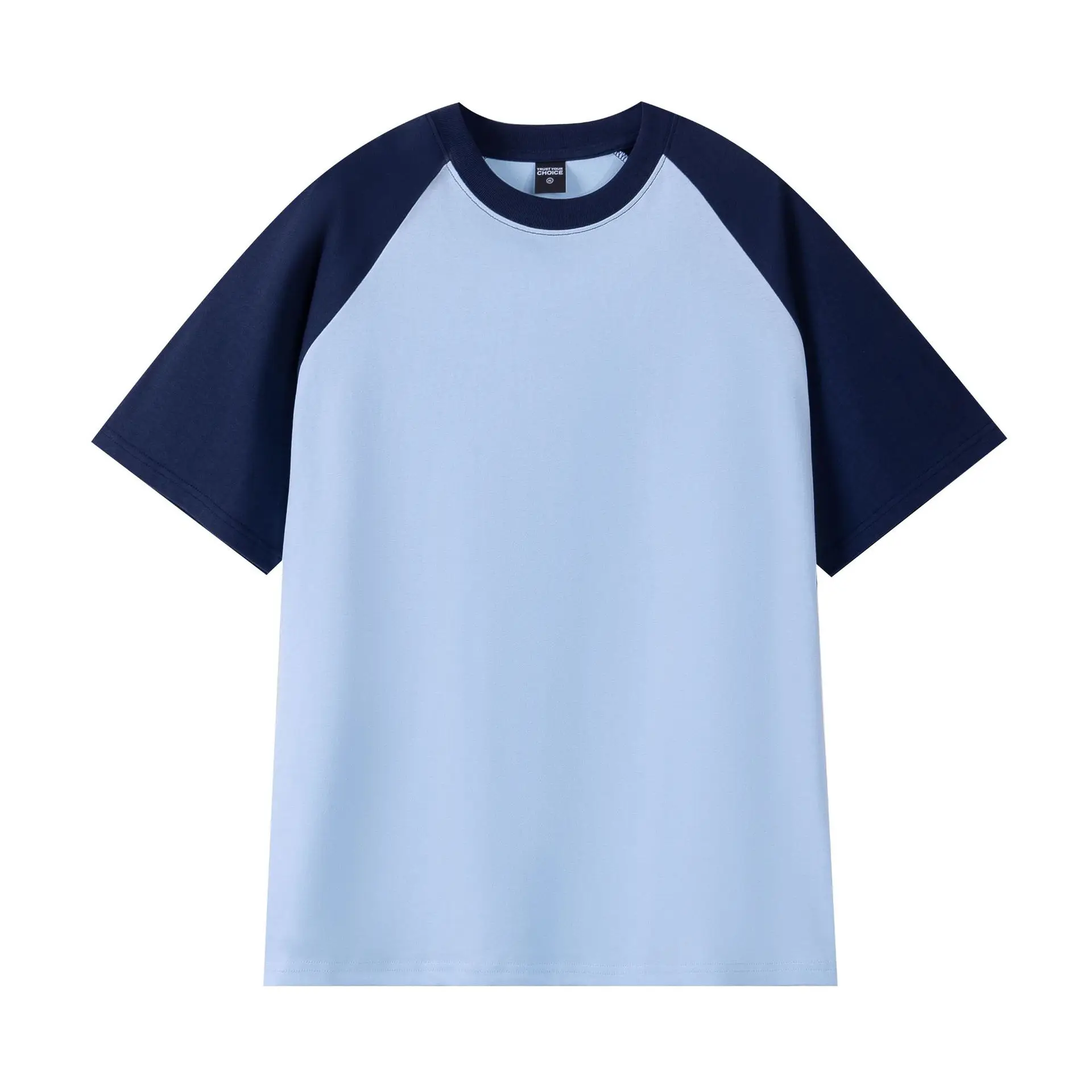 IEFB American Style Men's T-shirt Raglan Colorblocked Short Sleeve Summer New Tee Casual Loose Fitting O-neck Pullover Top X3841