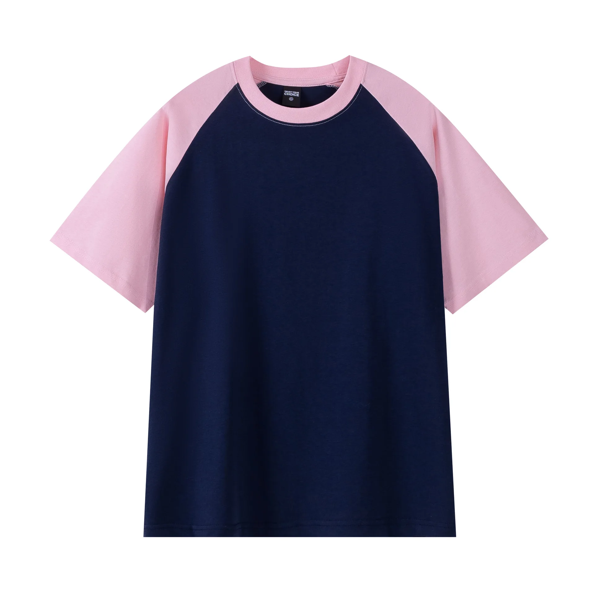 IEFB American Style Men's T-shirt Raglan Colorblocked Short Sleeve Summer New Tee Casual Loose Fitting O-neck Pullover Top X3841