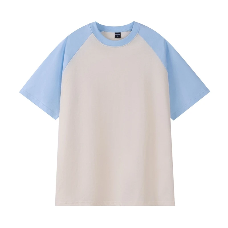 IEFB American Style Men's T-shirt Raglan Colorblocked Short Sleeve Summer New Tee Casual Loose Fitting O-neck Pullover Top X3841
