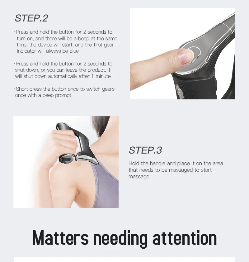 Electric Fascia Knife Vibration Massager Muscle Relaxation Body Lifting Massage Tool