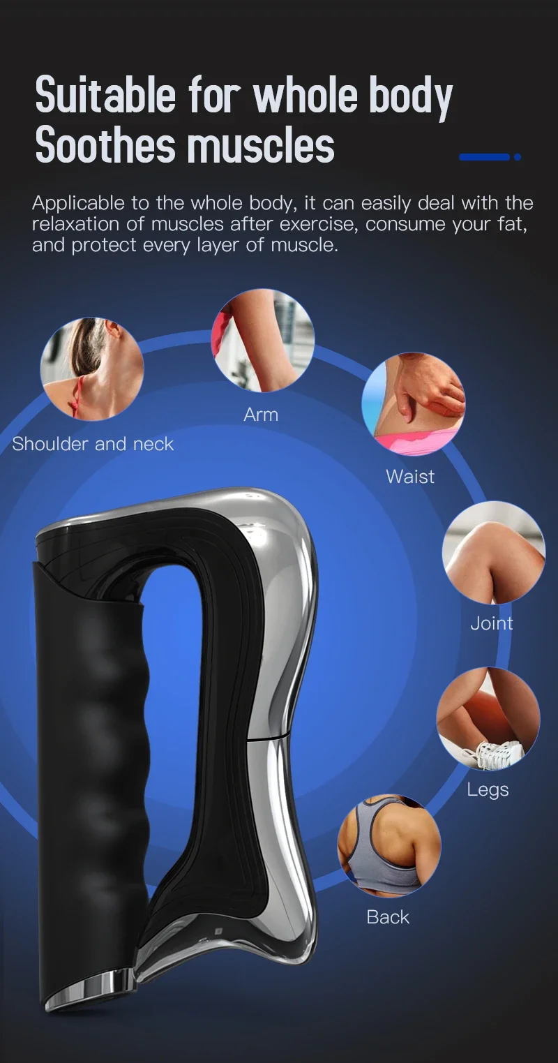 Electric Fascia Knife Vibration Massager Muscle Relaxation Body Lifting Massage Tool