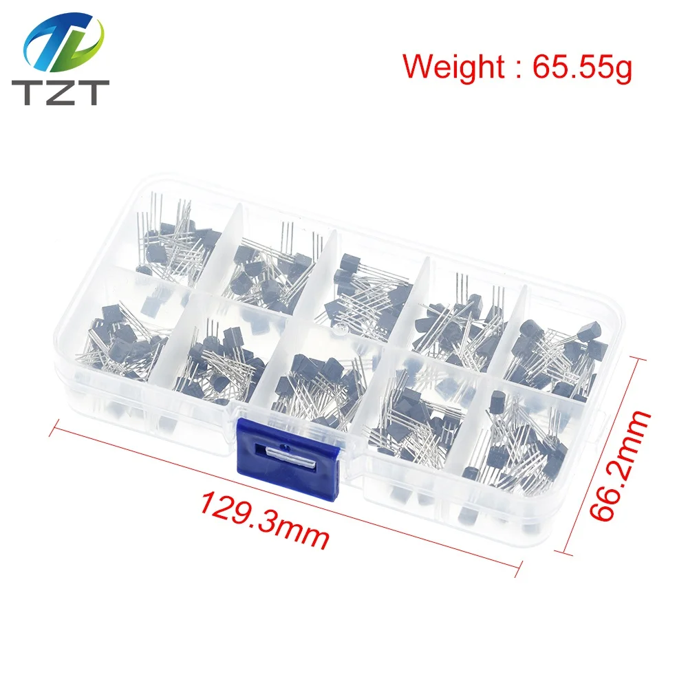 TZT 1BOX BC337 BC327 2N2222 2N2907 2N3904 2N3906 S8050 S8550 A1015 C1815 10Values*20pcs=200PCS