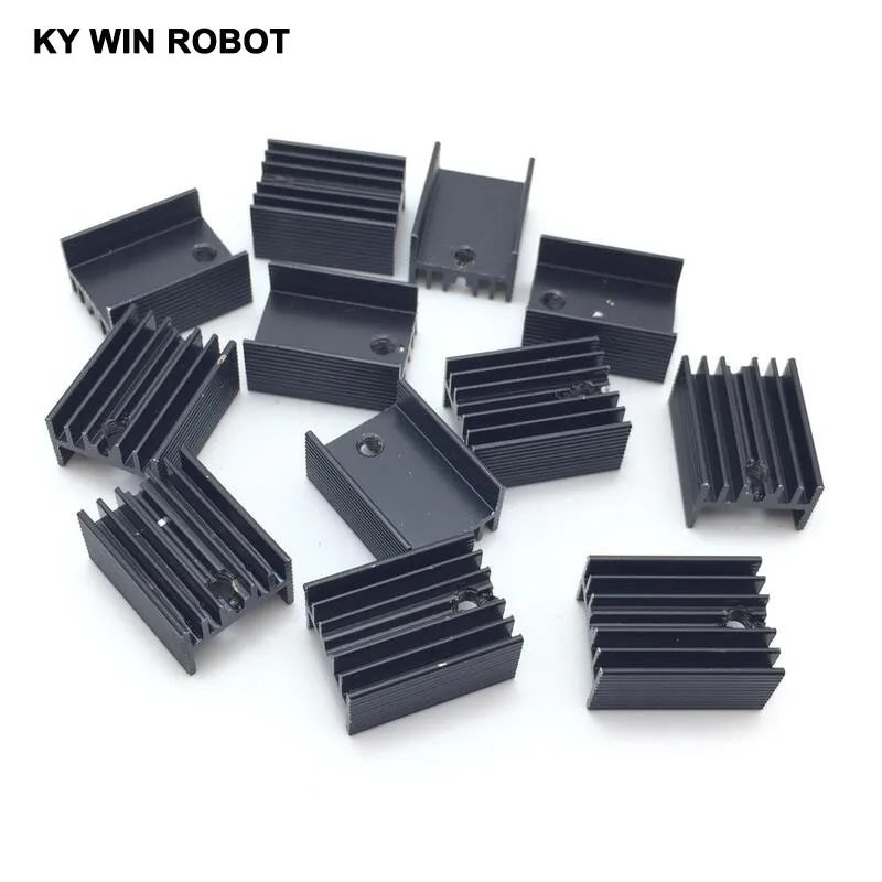 10pcs Aluminium TO-220 Heatsink TO 220 Heat Sink Transistor Radiator TO220 Cooler Cooling Black 20*15*10MM