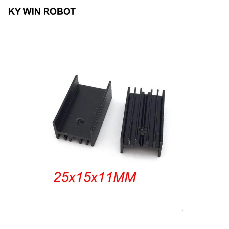 10pcs Aluminium TO-220 Heatsink TO 220 Heat Sink Transistor Radiator TO220 Cooler Cooling Black 25*15*11MM