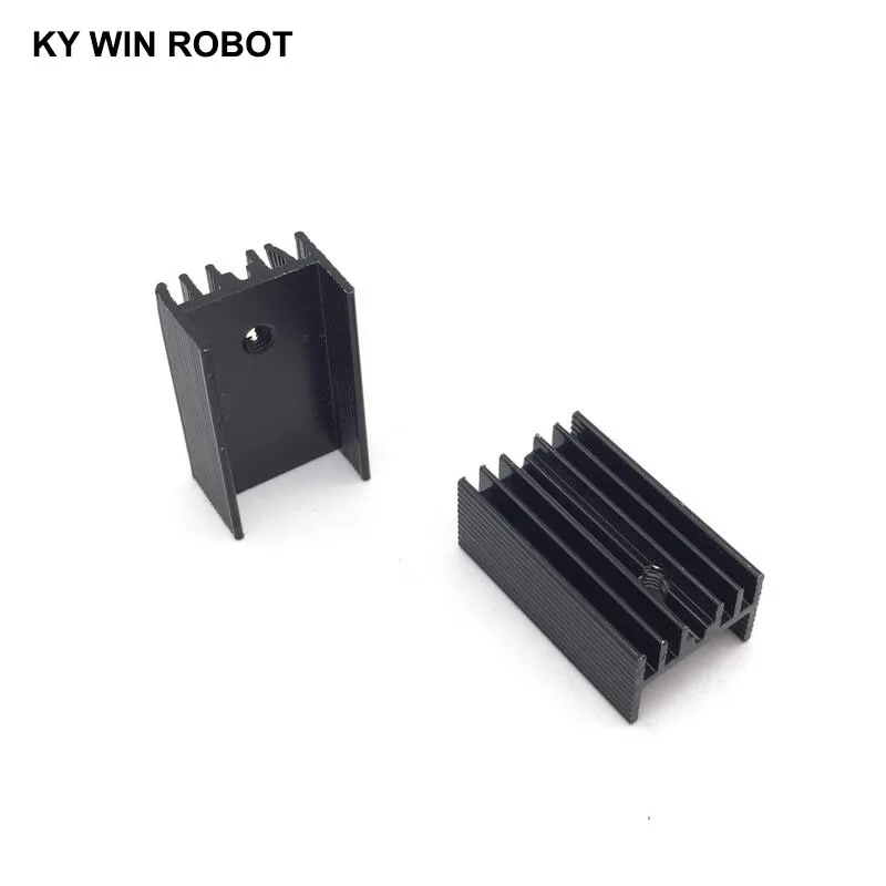 10pcs Aluminium TO-220 Heatsink TO 220 Heat Sink Transistor Radiator TO220 Cooler Cooling Black 25*15*11MM