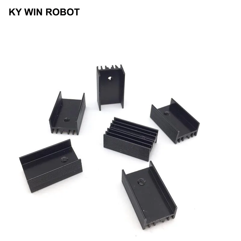 10pcs Aluminium TO-220 Heatsink TO 220 Heat Sink Transistor Radiator TO220 Cooler Cooling Black 25*15*11MM