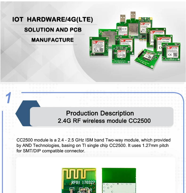 Low Cost 2.4 GHz Transceiver CC2500 Module