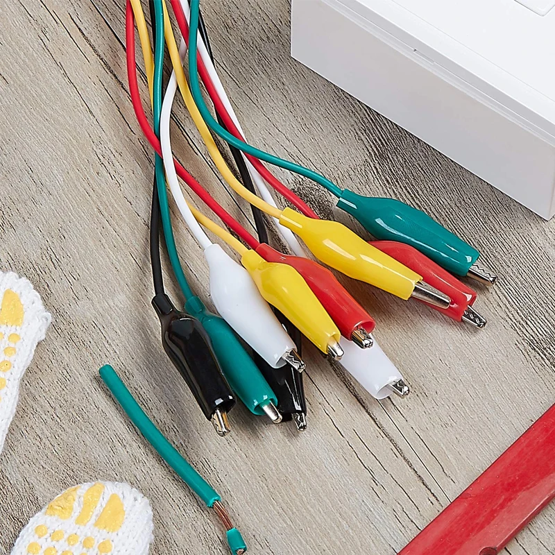 28mm 5 Colors 10 Pcs Alligator Double-ended Crocodile Clips Roach Clip Test Jumper Wireand Test Lead Set .
