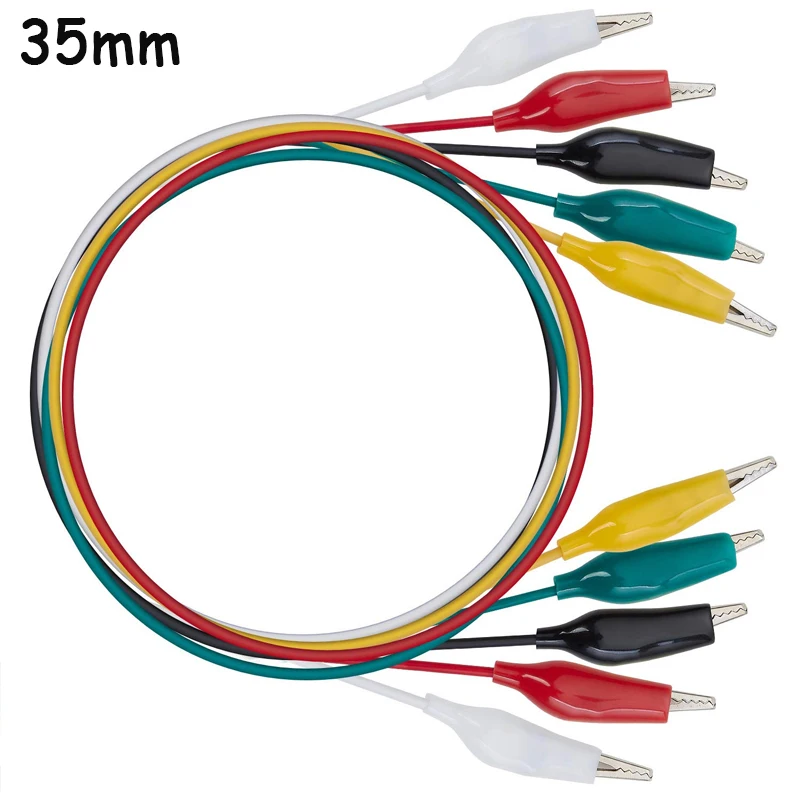 28mm 5 Colors 10 Pcs Alligator Double-ended Crocodile Clips Roach Clip Test Jumper Wireand Test Lead Set .