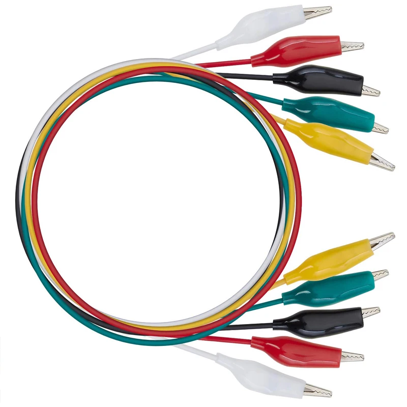 28mm 5 Colors 10 Pcs Alligator Double-ended Crocodile Clips Roach Clip Test Jumper Wireand Test Lead Set .