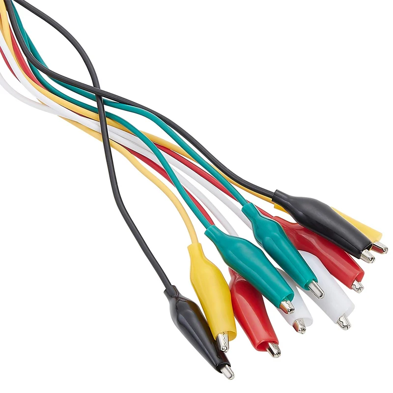 28mm 5 Colors 10 Pcs Alligator Double-ended Crocodile Clips Roach Clip Test Jumper Wireand Test Lead Set .