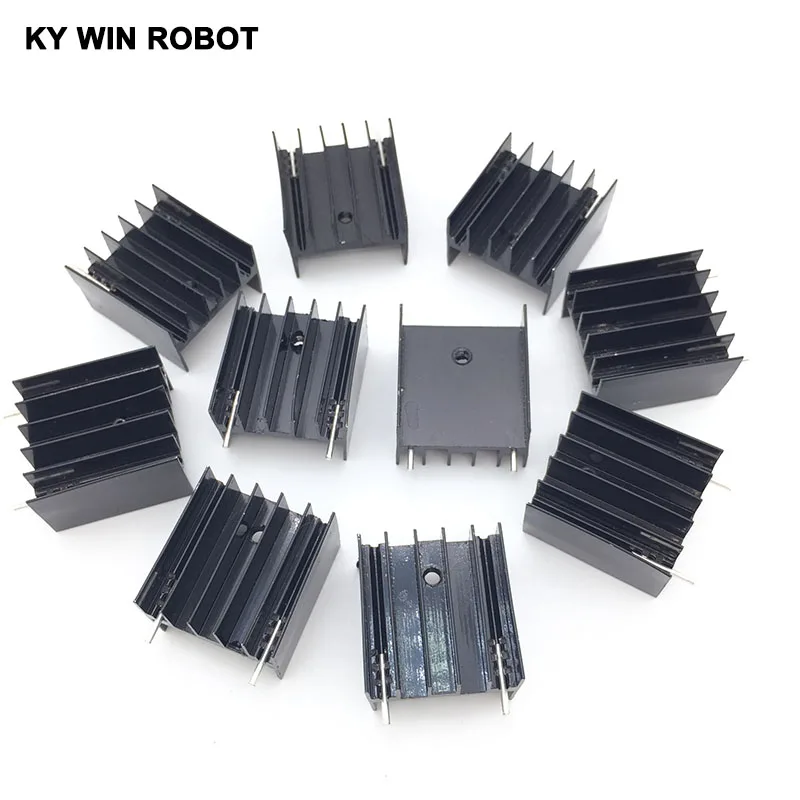 10 Pcs Aluminium TO-220 Heatsink TO 220 Heat Sink Transistor Radiator TO220 Cooler Cooling 25*23*16MM With 2Pin IC Electronic
