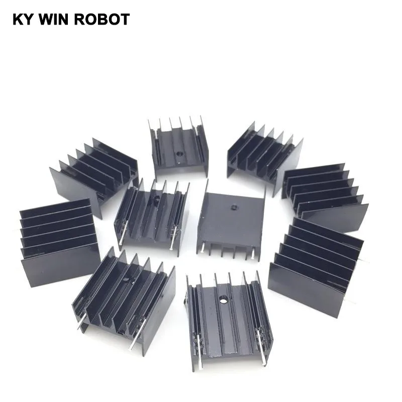 10 Pcs Aluminium TO-220 Heatsink TO 220 Heat Sink Transistor Radiator TO220 Cooler Cooling 25*23*16MM With 2Pin IC Electronic