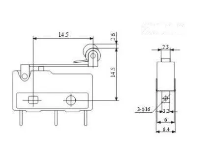 100pcs Normally Open Close Limit Switch KW12-3