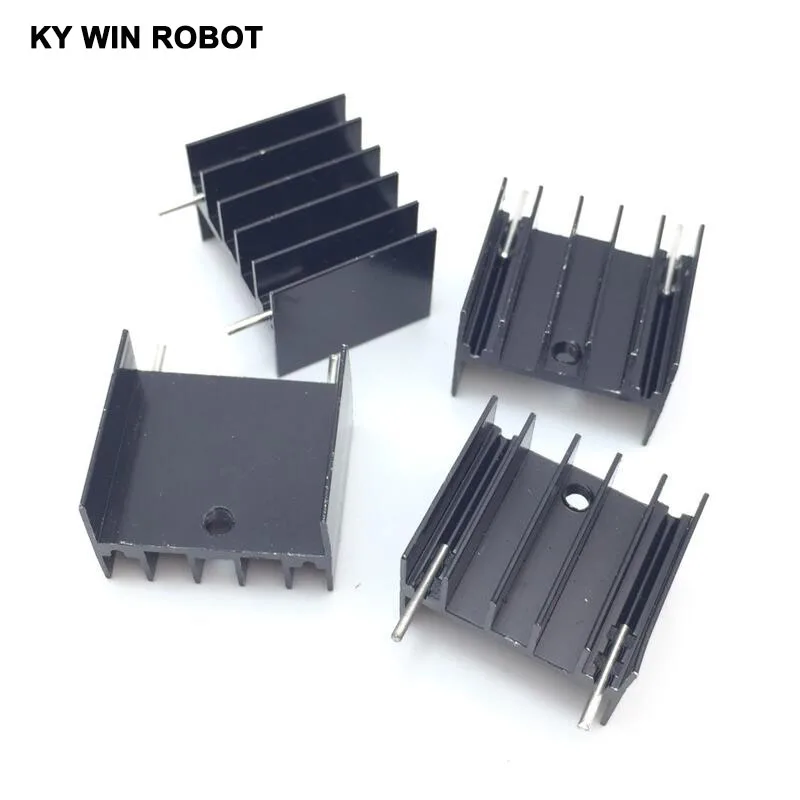 5pcs Black Aluminium TO-220 23x16x20mm Heatsink TO 220 Heat Sink Transistor Radiator TO220 Cooler Cooling 23*16*20MM With 2pin