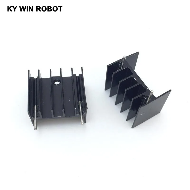 5pcs Black Aluminium TO-220 23x16x20mm Heatsink TO 220 Heat Sink Transistor Radiator TO220 Cooler Cooling 23*16*20MM With 2pin
