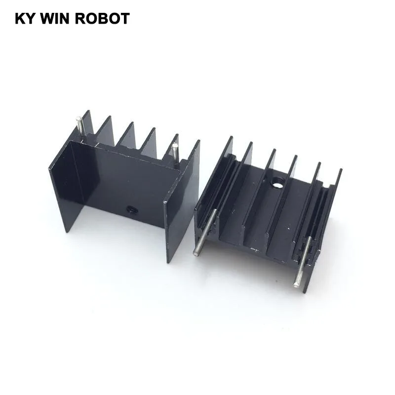 5pcs Black Aluminium TO-220 23x16x20mm Heatsink TO 220 Heat Sink Transistor Radiator TO220 Cooler Cooling 23*16*20MM With 2pin