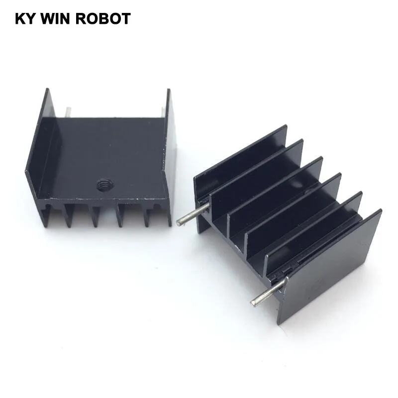 5pcs Black Aluminium TO-220 23x16x20mm Heatsink TO 220 Heat Sink Transistor Radiator TO220 Cooler Cooling 23*16*20MM With 2pin