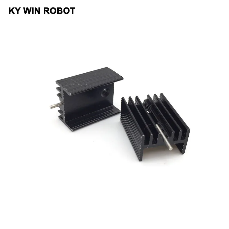 10pcs Aluminium TO-220 Heatsink TO220 Heat Sink Transistor Radiator TO220 Cooler Cooling black 20*15*10MM With Pin