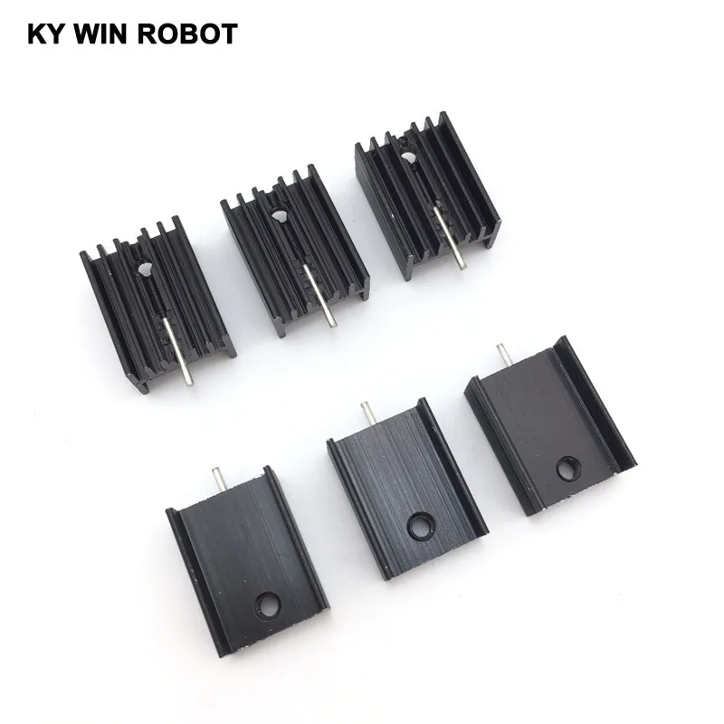 10pcs Aluminium TO-220 Heatsink TO220 Heat Sink Transistor Radiator TO220 Cooler Cooling black 20*15*10MM With Pin