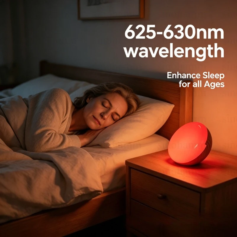 Rechargeable Touch Night Light Remote Control Stepless Dimming 3-Color Sleep Lamp No Blue Bedside 620-630nm Red Eye-Caring