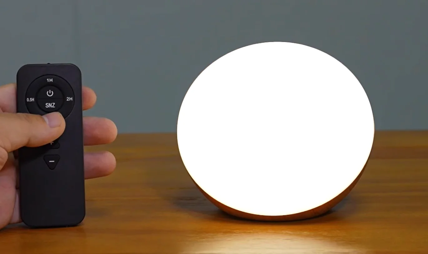Rechargeable Touch Night Light Remote Control Stepless Dimming 3-Color Sleep Lamp No Blue Bedside 620-630nm Red Eye-Caring