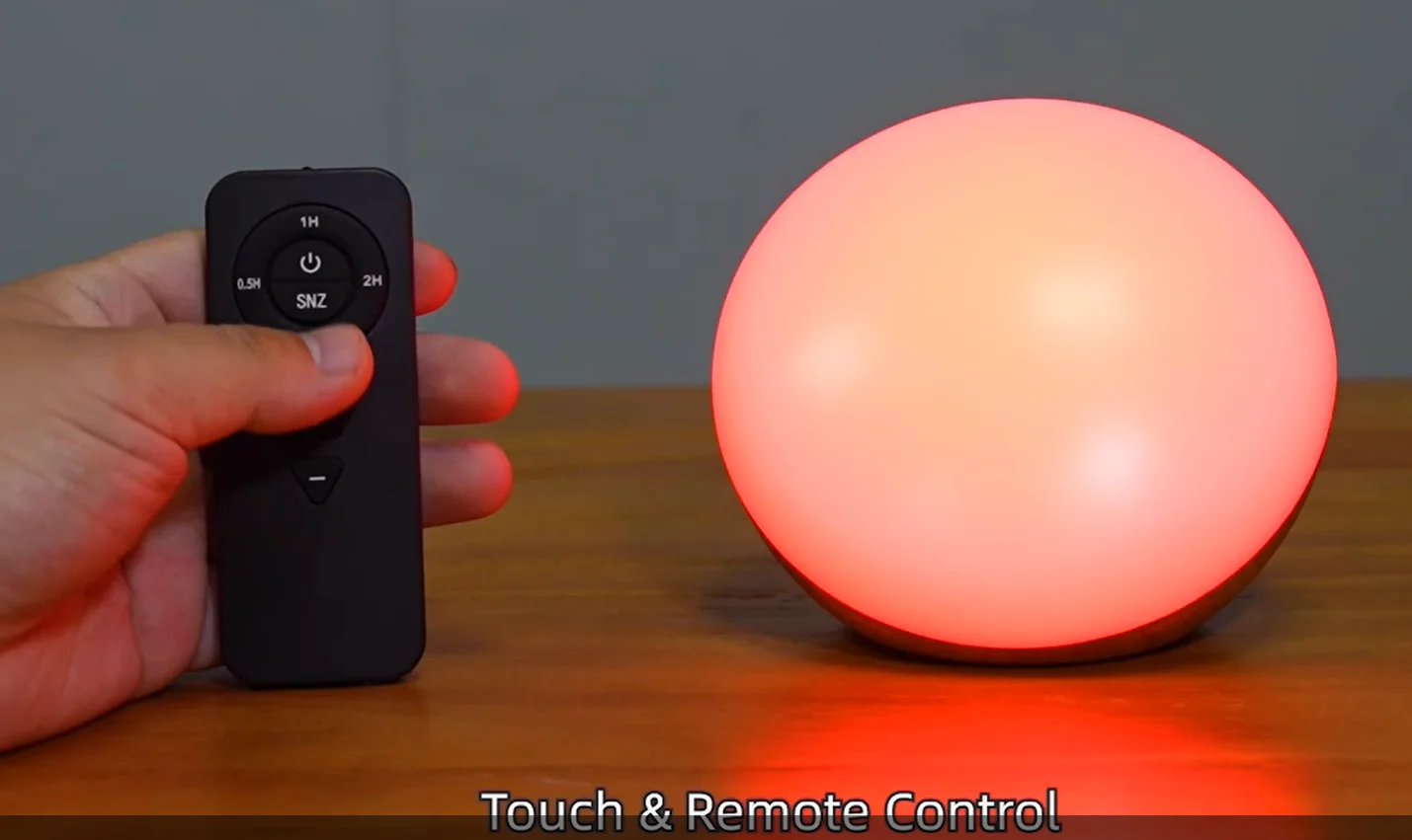 Rechargeable Touch Night Light Remote Control Stepless Dimming 3-Color Sleep Lamp No Blue Bedside 620-630nm Red Eye-Caring