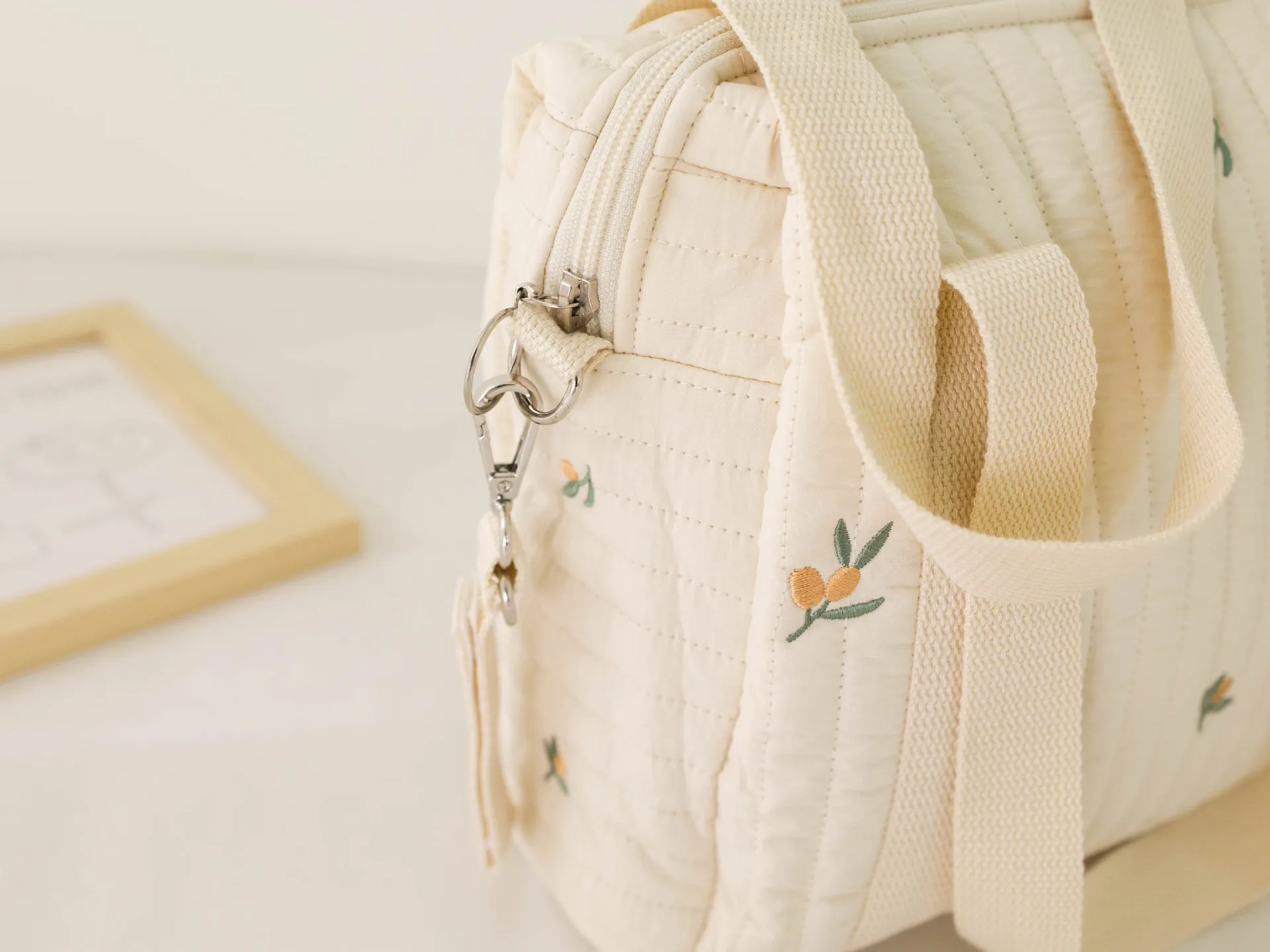 Cute Bear Baby Stroller Nappy Bag Korea Embroidery Flower Mommy Bag Soft Maternity Shoulder Pack Portable Baby Diaper Organizer
