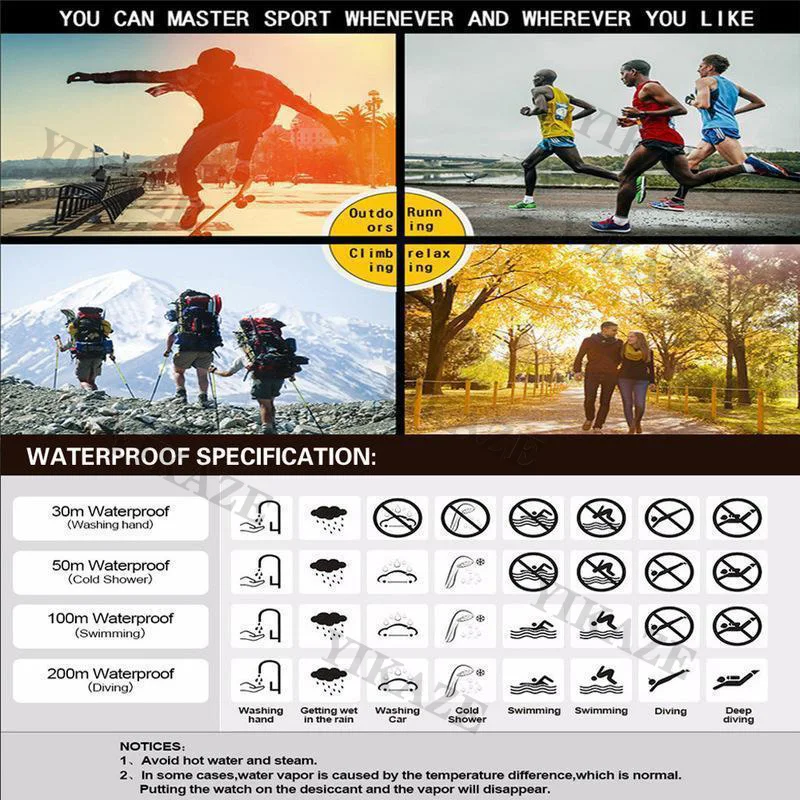 Military Men Watch Men's Digital Watches Sports Electronic Wristwatch 50MM Large Dial Clock Waterproof Sport Watch for Boy Child