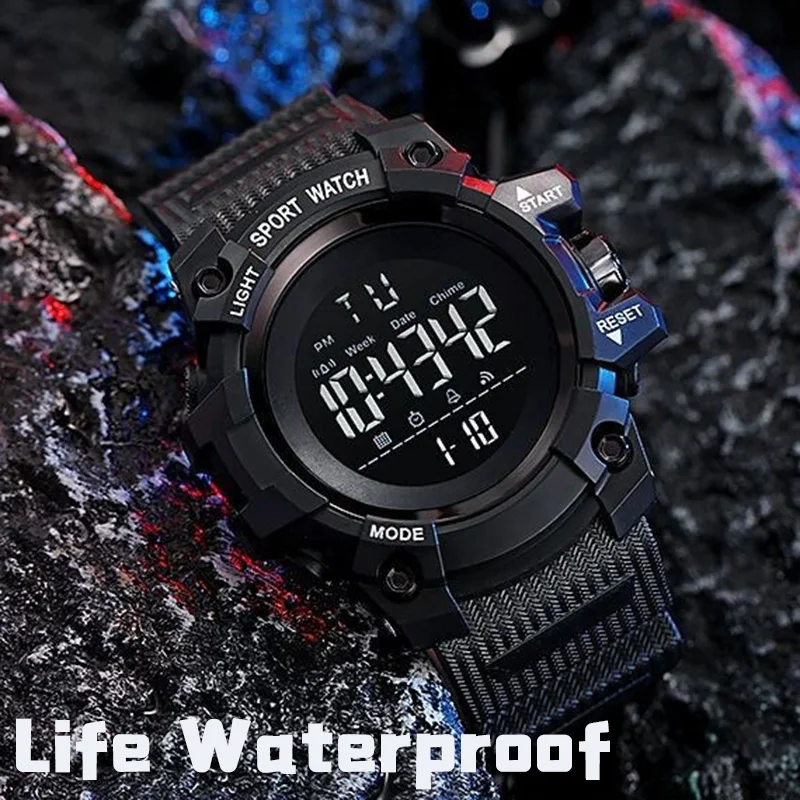 Military Men Watch Men's Digital Watches Sports Electronic Wristwatch 50MM Large Dial Clock Waterproof Sport Watch for Boy Child