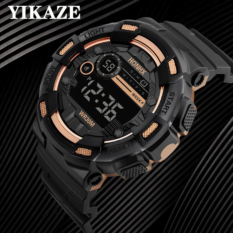 Military Men Watch Men's Digital Watches Sports Electronic Wristwatch 50MM Large Dial Clock Waterproof Sport Watch for Boy Child