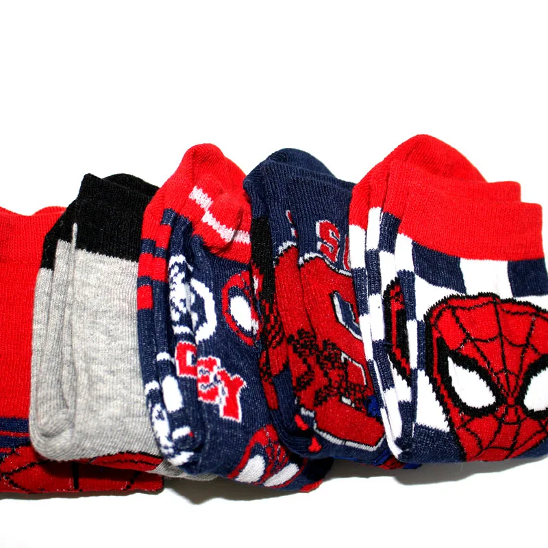 5 Pairs Anime Children's Socks Kawaii Soft Kids Boys Socks Middle Tube Cartoon Baby Socks Birthday Christmas Gift 2-9 Years Old