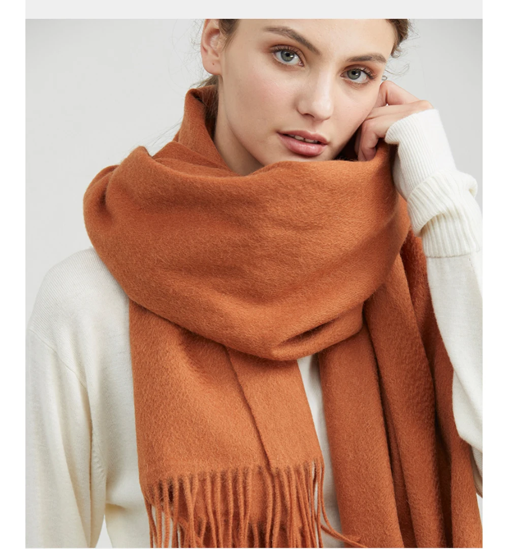 Solidlove Wool Winter Scarf Women Scarves Adult Scarves for Ladies 100% Wool Scarf Women Fashion Cashmere Poncho Wrap