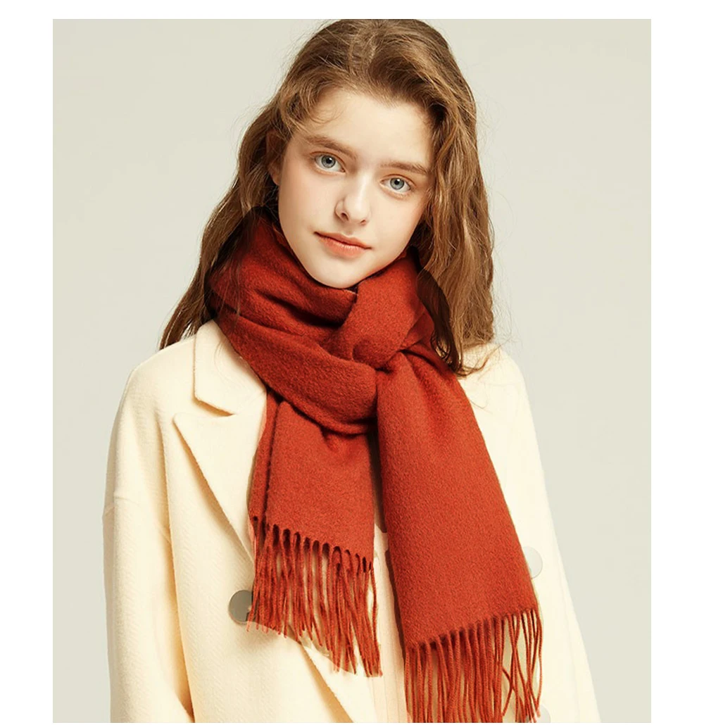 Solidlove Wool Winter Scarf Women Scarves Adult Scarves for Ladies 100% Wool Scarf Women Fashion Cashmere Poncho Wrap